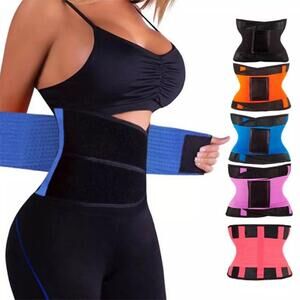 Waist Trainer Belt for Women Men Sport Sweat Workout Body Shaper Sauna Blue